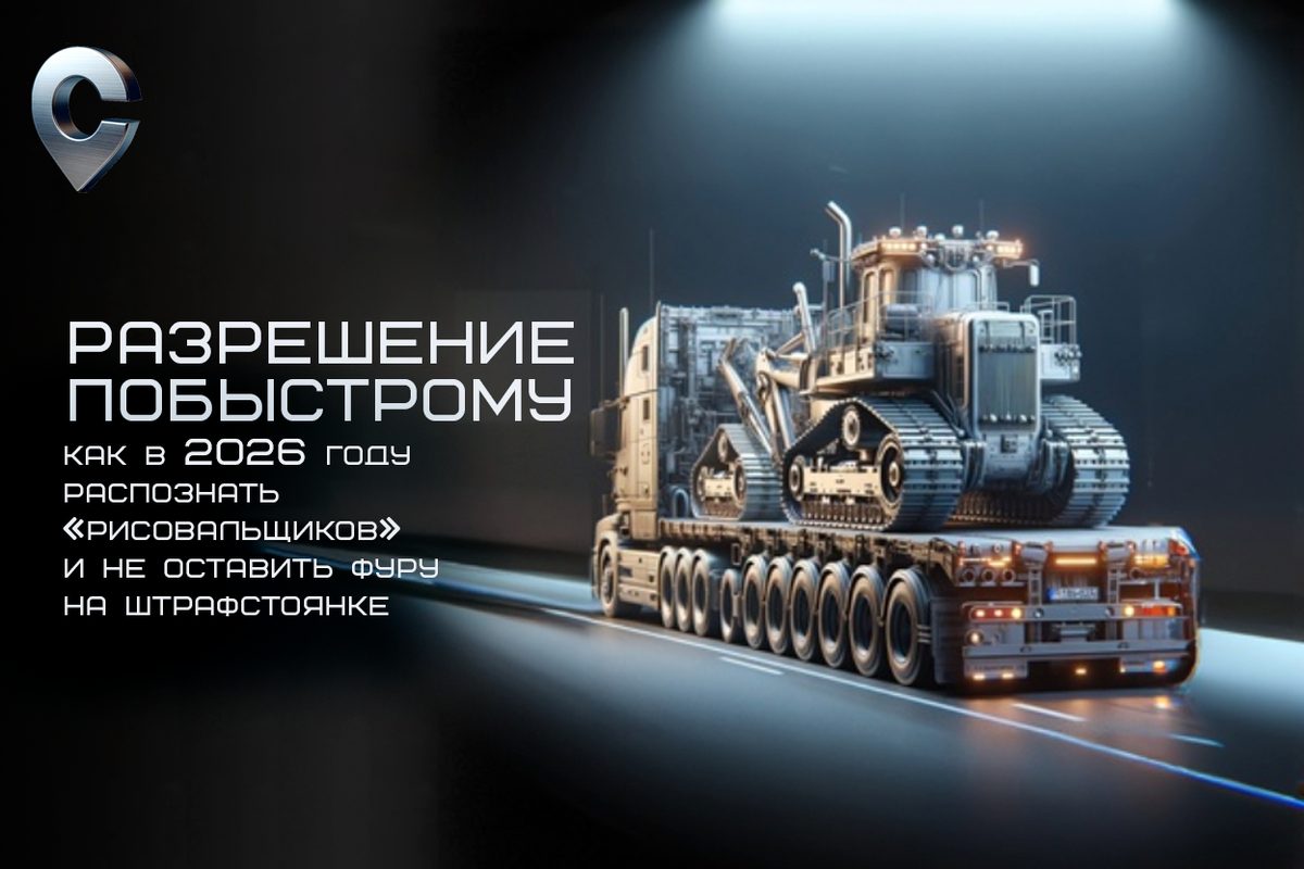 Гусеничный бульдозер на многоосном трале тягача, обложка «Разрешение побыстрому»